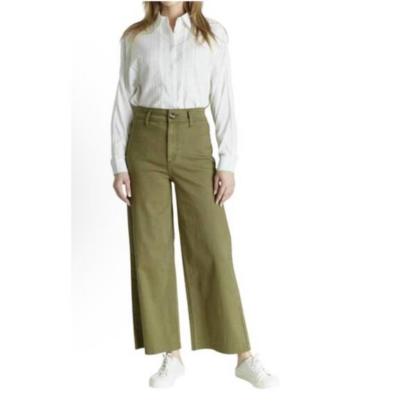 OAT New York Plus High Rise Wide Leg Trousers Martini Olive Size 18W - Picture 1 of 11